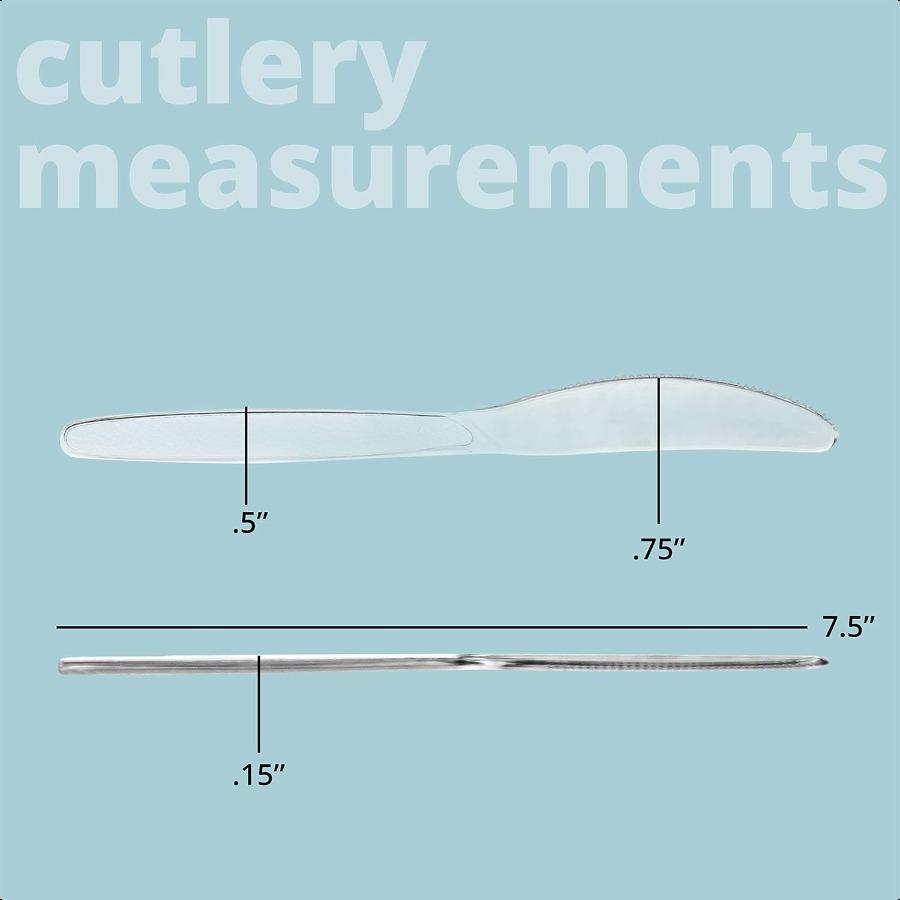 

Одноразовые прозрачные пластиковые ножи Тяжелые столовые приборы Упаковка 50 штук United States