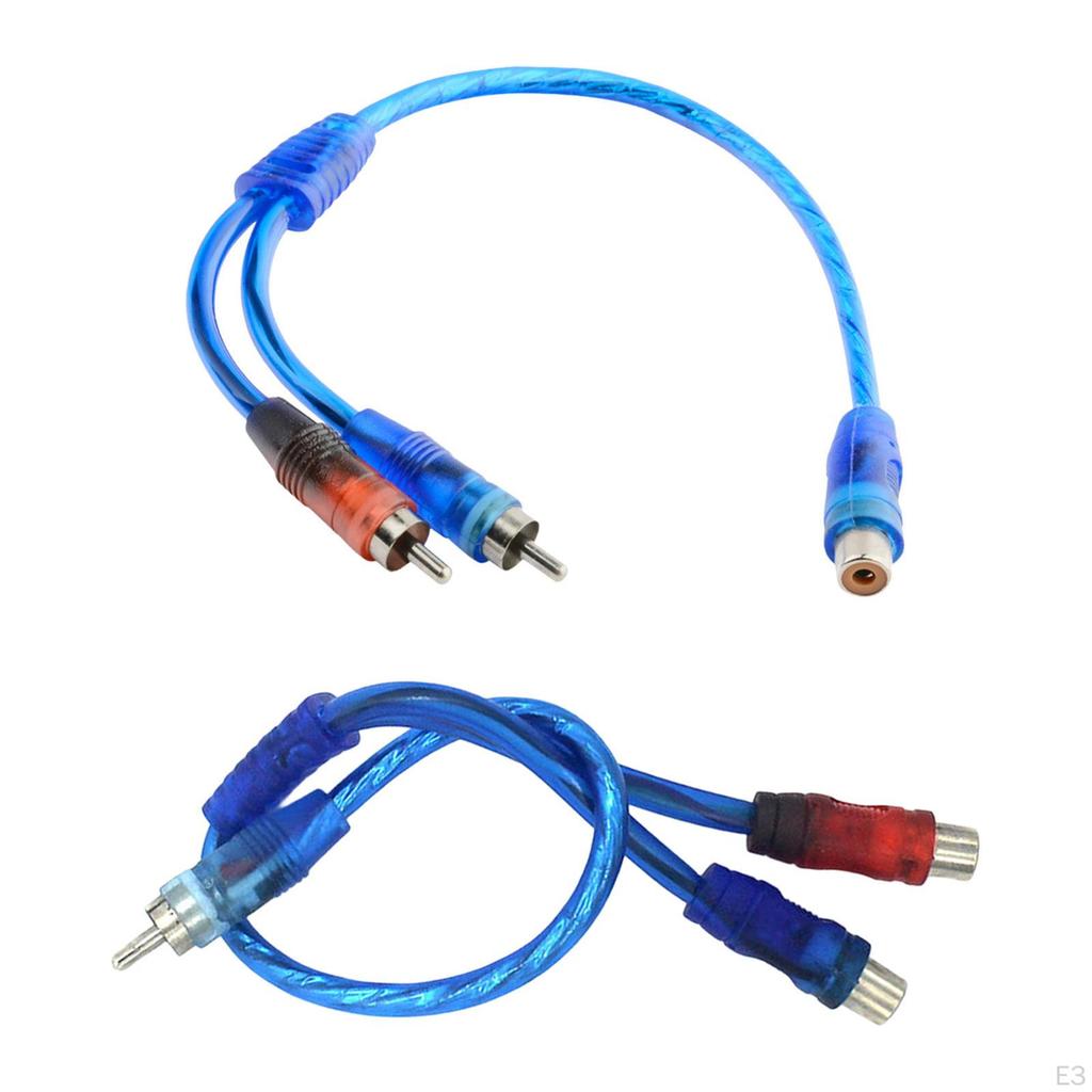 RCA Audio Cable 30cm Y Splitter Adapter Extension Cord for Stereo Subwoofer