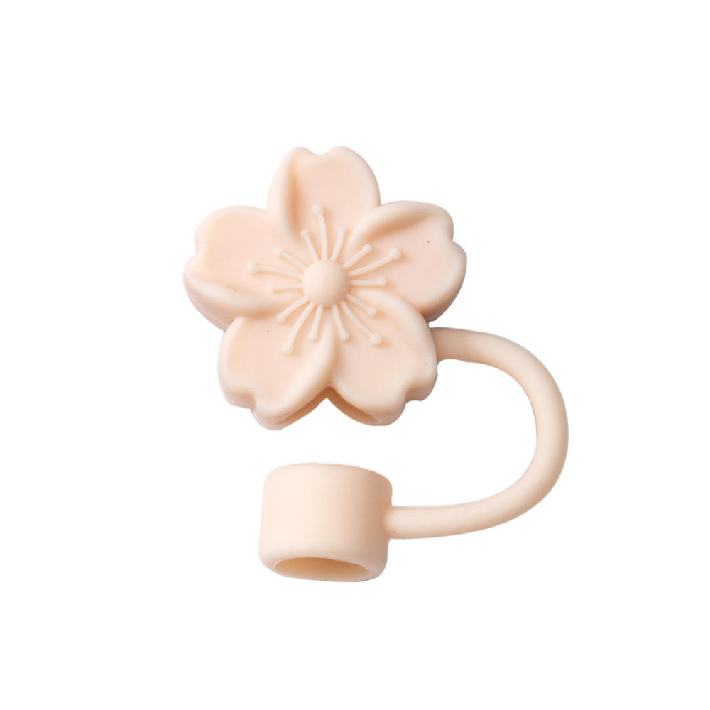 Cute Flower Bow Straw Covers Compatibility Stanley Tumbler 10mm Cups Accessories Kawaii Silicone Straw Toppers Protector Cap