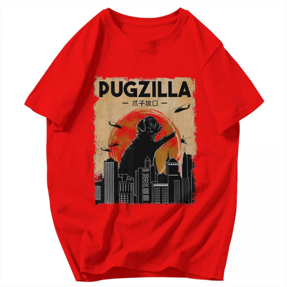 Мужская футболка Pugzilla Любитель собак Забавная Японская мопс Любитель собак Потрясающая Pops Y2K Графика Круглый вырез Унисекс Одежда Футболки S