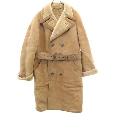 Brooks Brothers Lata 80. 90. Stary dwurzędowy płaszcz Mouton 38 beżowy lunch Męski Używany