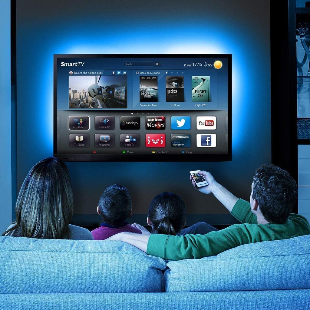 Led Strip Lights 6.56ft for 40-60in TV USB Backlight Kit with Remote 16 Color 5050 Bias HDTV