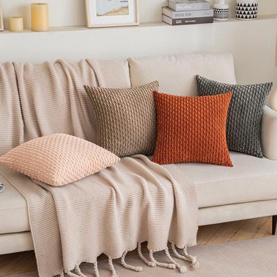 Short Corduroy Pillow New Pillow Cover Modern Nordic Ins Style Cushion Solid Color Cushion