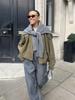 Women's Spring Autumn Faux Suede Velvet Stand Collar Zipper Button Flight Jacket Coat