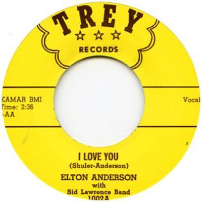 7inch Record RAY GERDSEN & THE YELLO-JAKETS / EL - I Love You / Fatty Hattie TREY1002 Trey Records 1959 UK Blues
