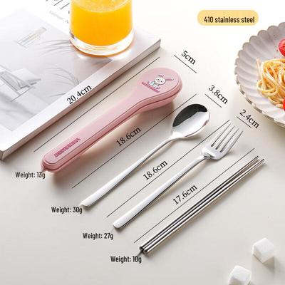 Cute Rabbit Portable Stainless Steel Cutlery Set