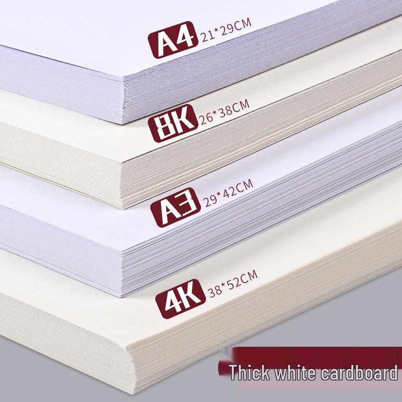 Thick White Cardstock Sheets for Drawing & Crafts - A3, A4, 2k, 4k, 8k Sizes
