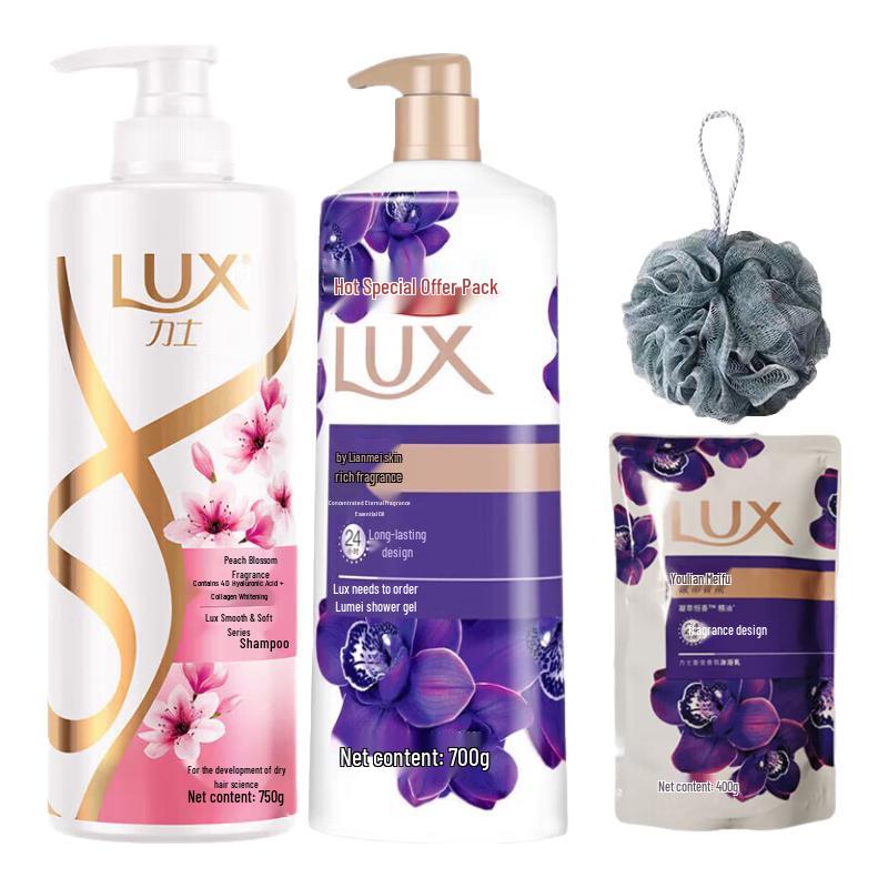 

LUX Peach Blossom Shampoo & Enchanting Lotus Body Wash Set