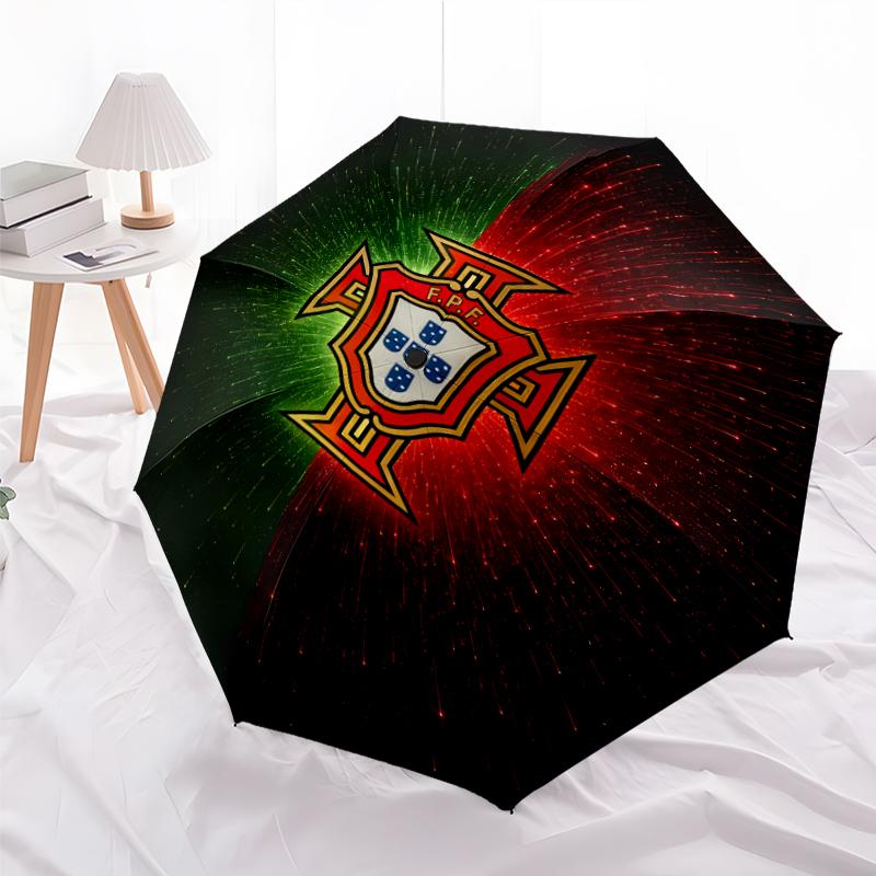 Printed Portugal Football team Folding Umbrella,Outdoor,Leisure,And Travel Umbrella,Durable Umbrella Fabric,Birthday And Holiday Gift