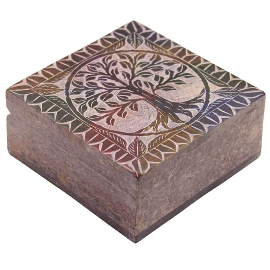 10.16 Cm Women's Marble Soapstone Rectangular Jewelry Ornament Box