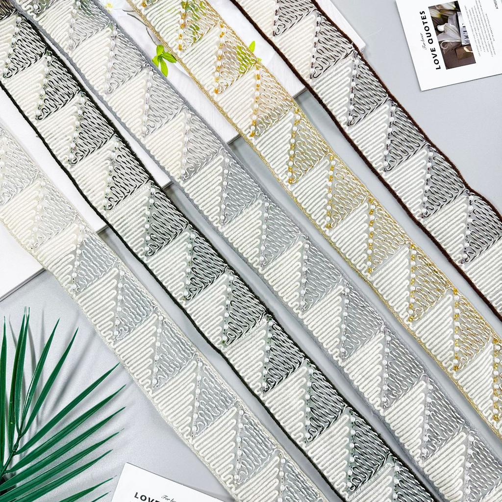 5.5Cm Bead Embroidery Barcode Ethnic Style Clothing Skirt Waist Decoration Window Decoration Belt Decoration Lace Accessories