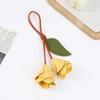 Cute Hanger Pu Leather Tulip Pendant Fashion Colorful Pu Flower Keychain Creative Bag Decoration Bag Accessory