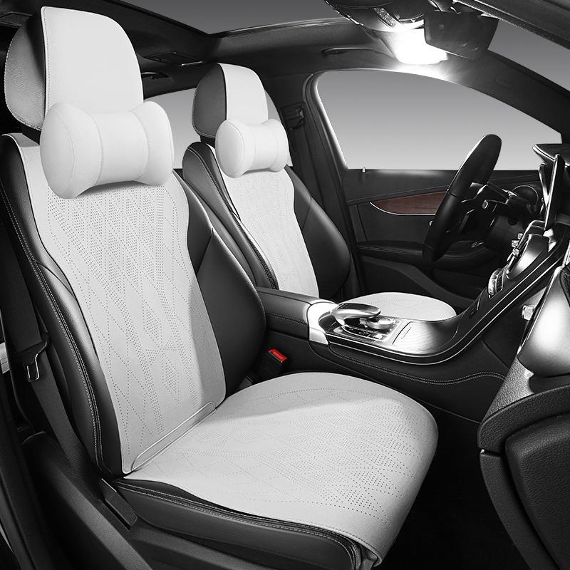 Universal Suede Car Seat Cushion for Four Seasons - Fit for Corolla, Bora, Lavida (Five-Seat, Half-Wrap Style)