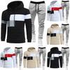 Men  Leisure  Hooded Hood  Hoodie  Trousers  Adding Fleece  Loose  Hoodie  Set