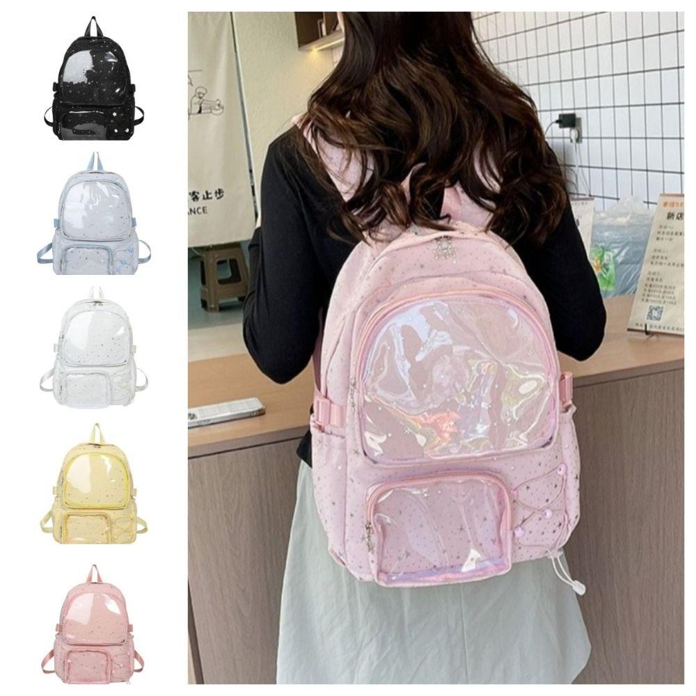 Oxford Stoff Stern Rucksack Druck Transparent Itabag Lässiger Nylon Rucksack Damen