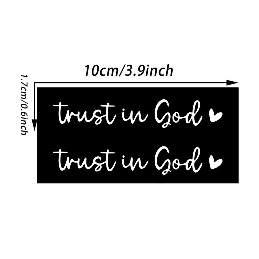 2pcs Rearview Mirror Decal Affirmation Car Stickers Trust In God Adhesive Mirror Decal Styling Decals Car Interior Decorations