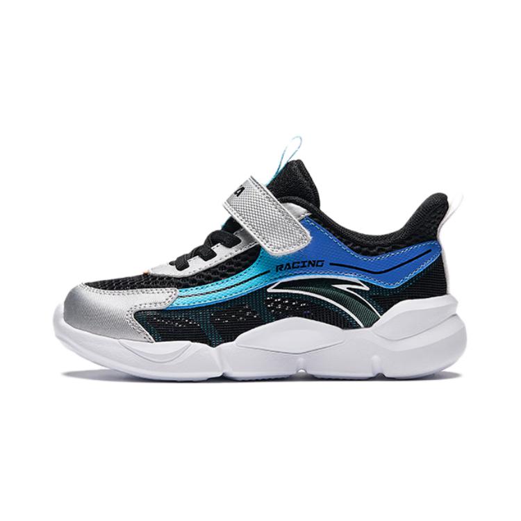 Anta Comfortable Soft Sole Shock Absorbing Durable Low Top Kids Running Shoes Kids Running Shoes Black Silver Blue A312429926-3