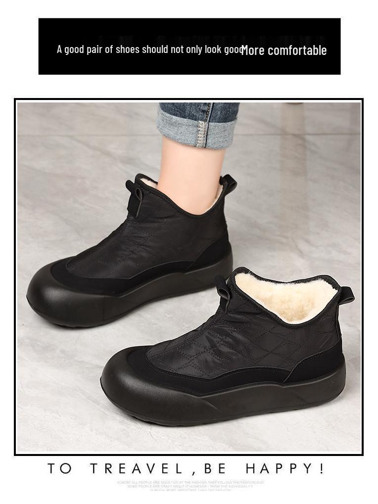 Women's Winter Cotton Snow Boots - Cold-Proof, Warm, Trendy Velvet-Enhanced Style