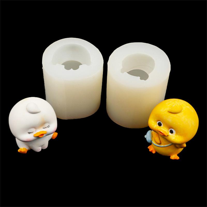 Cartoon Three-Dimensional Duckling Scented Candle Plaster Silicone Mold Decoration Chocolate Ice Cake Decoration Silicone