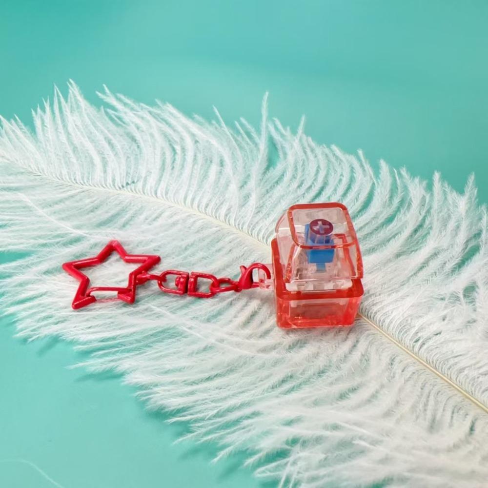 Relaxing DIY Keyboard Fidget Keychain Keys Button Keycap Finger Keyboard Caps With Light Pass The Time Pinch