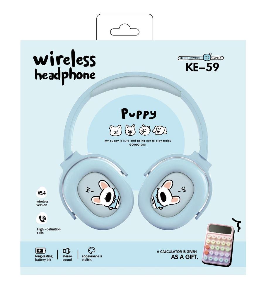 KE59 Cross New Over-Ear Bluetooth Stereo Headset - Fresh Simple Style for Computer