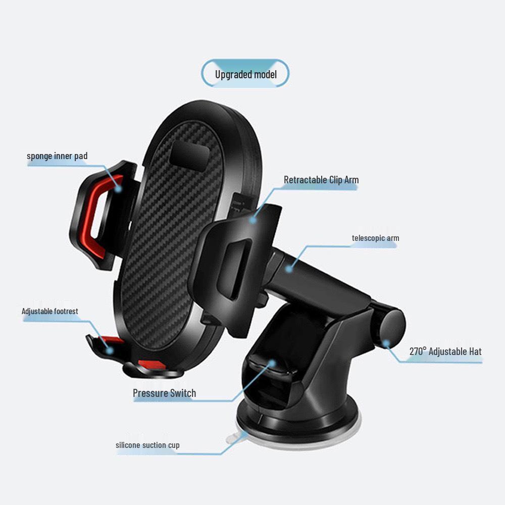 Retractable Suction Cup Car Phone Mount with Air Vent Holder
