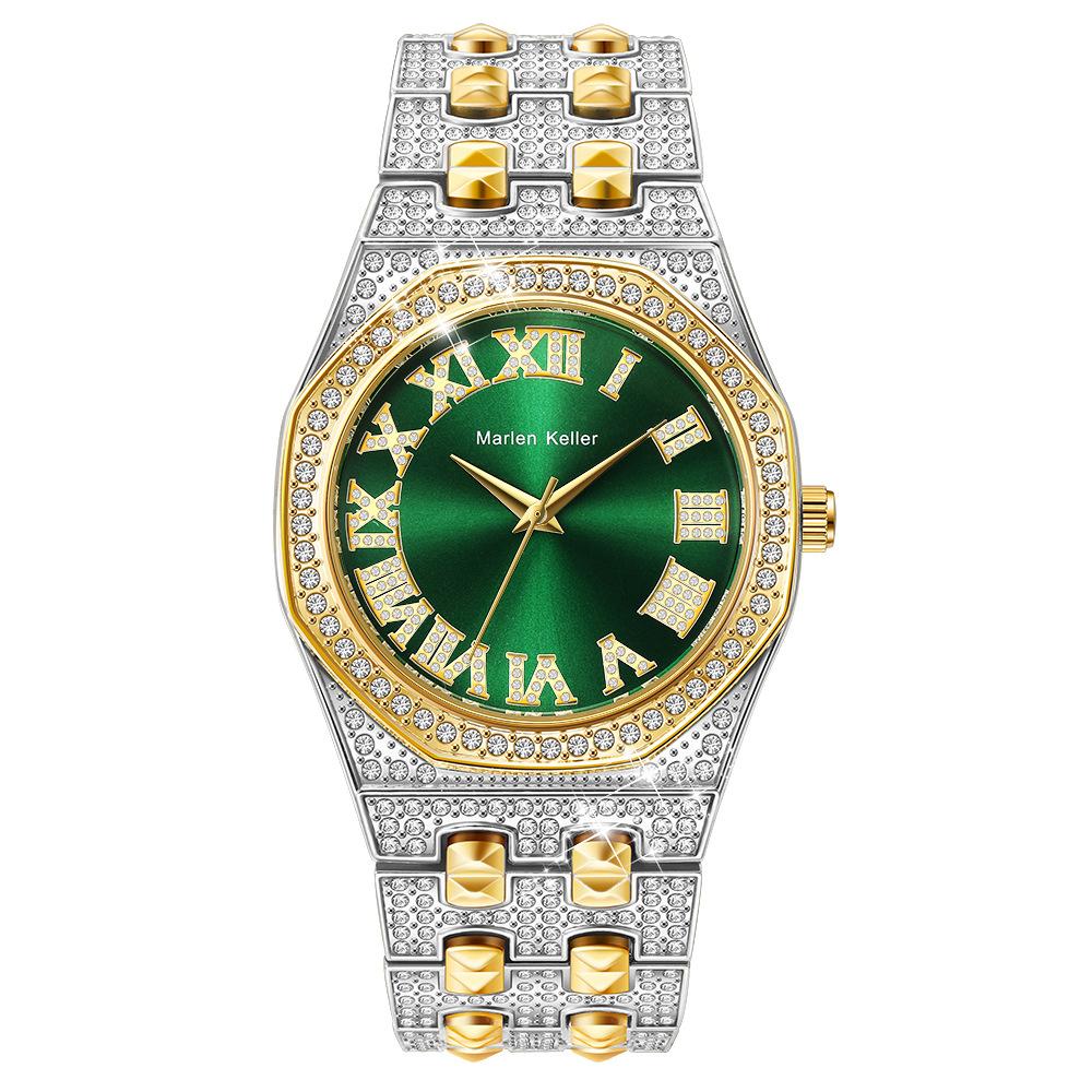 Luxury Full Diamond Men Watches Fashion Stainless Steel Strap Male Quartz Wristwatches