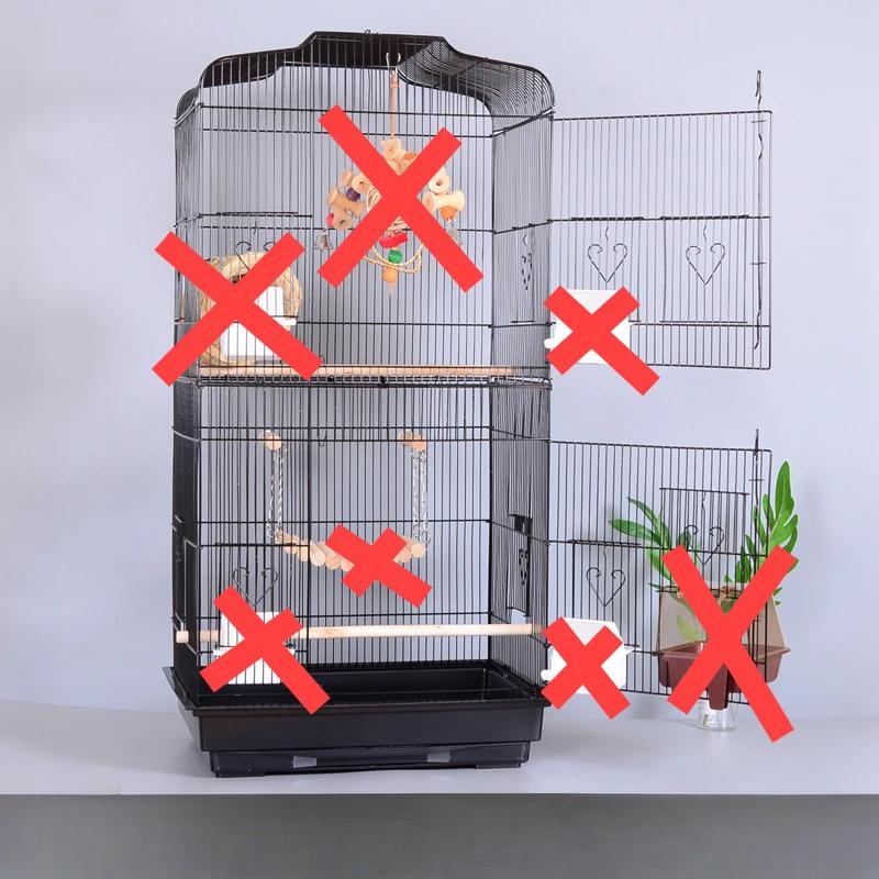 Cușcă de lux pentru papagali din piele de tigru Xuanfeng Bujor Cușcă pentru păsări Cușcă mare de reproducere Stil vilă supradimensionată cu două straturi