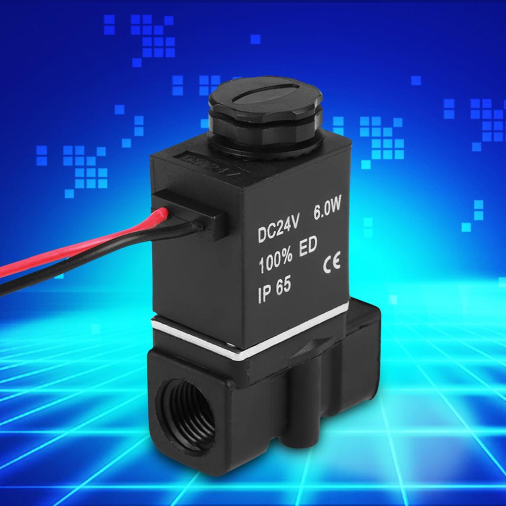 2P02508 DC24V PT 14" Threaded Plastic Electric Solenoid Valve for Water  Air  Oil