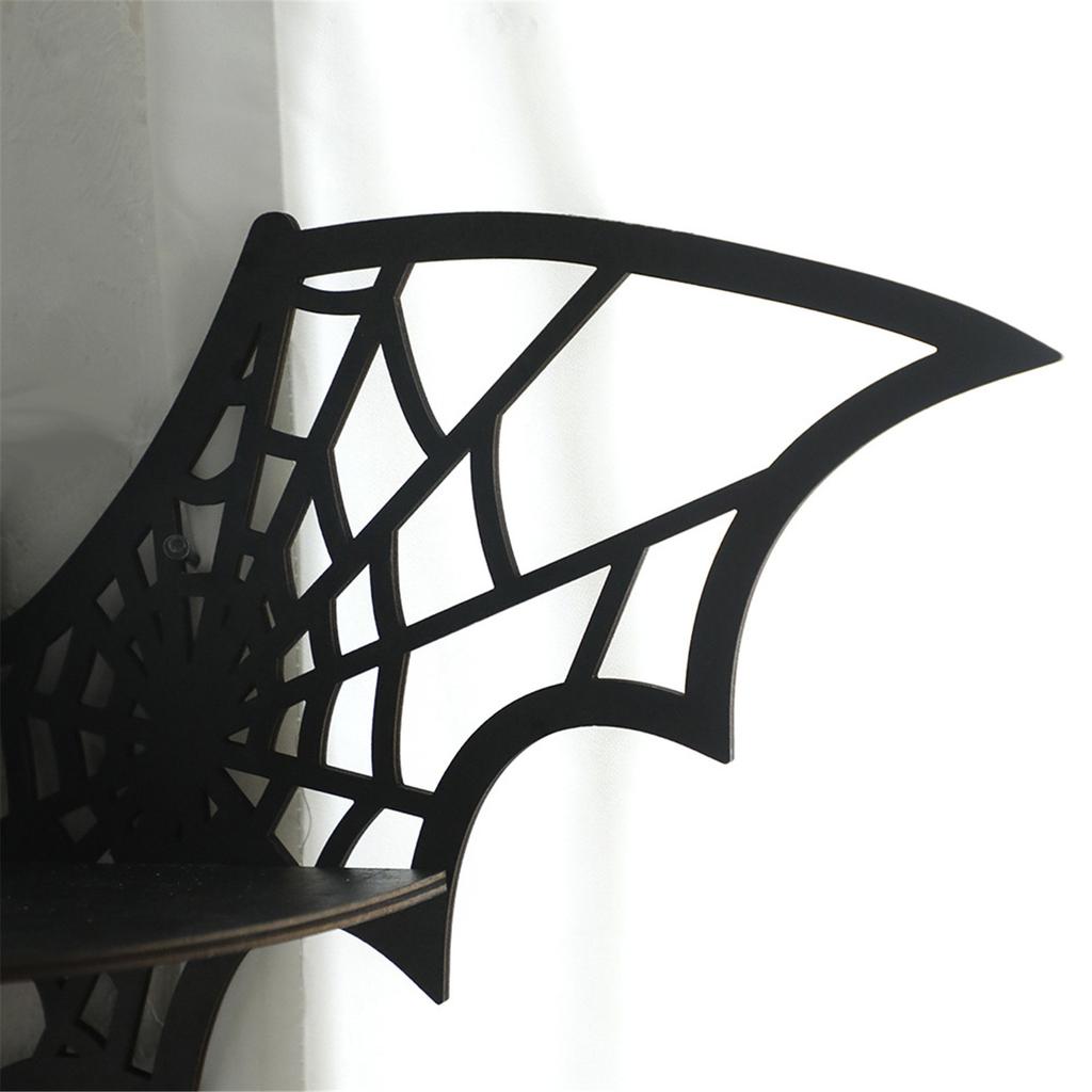 Festival Wood Spiderweb Shape Wall Mount Shelf for Halloween Decors Wall Floating Shelf Hanging Storage Rack for Party
