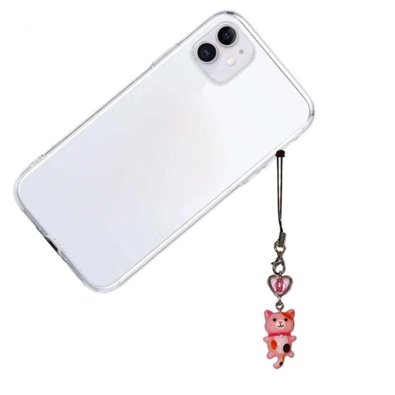 Lovely Cartoon Cat Key Chain Charming Feline Pendant Anti-Lost Chain Jewelry