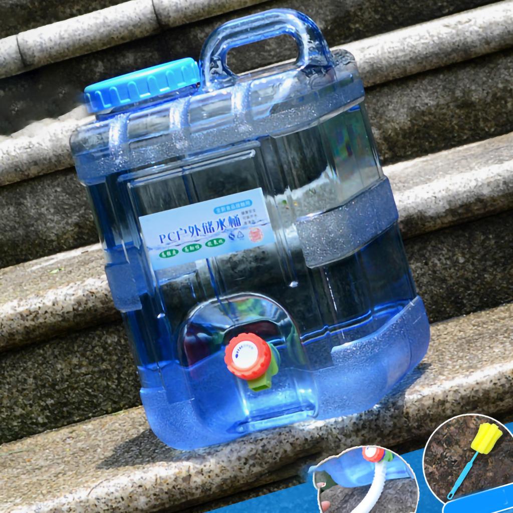 PC Pure Water Bucket Water Storage Container Water Tank Outdoor Large Capacity Portable Water Barrel for Camping Picnic Car Travel 15L