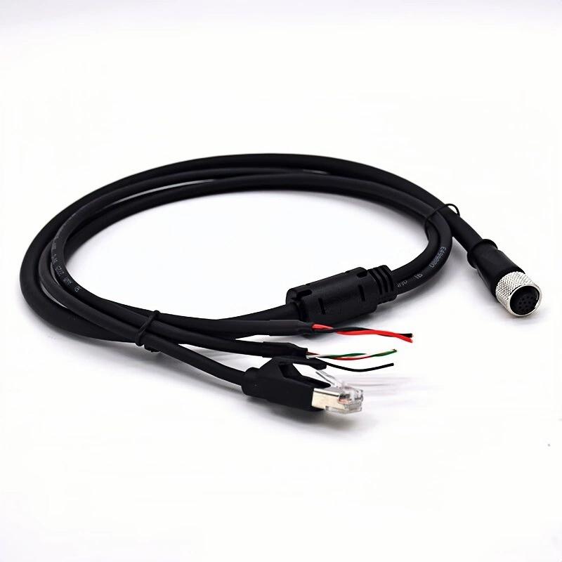 Livox M12 Aviation Plug Network Cable 1 Point 3 Function Female Line 1 3 Branch Line Mid-70 Avai Sensor Kits Cable Assemblies Livox Mid-360 Lidar 0.15m Straight head cable