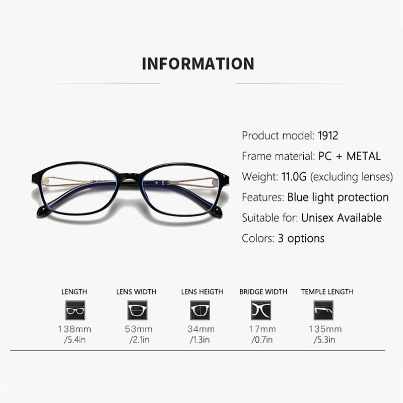 2/3PCS New Generation Anti-blue Light Progressive Glasses for Ladies, Fashionable Eyewear 1912