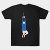 Men Black Print T-shirt Zipline No-Cut Transfer Paper Print Cotton Tshirt