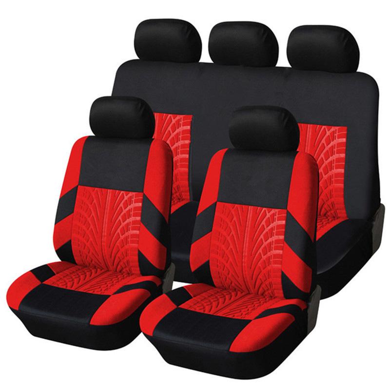 Universal Car Seat Covers Set Fit Most Cars Covers with Tire Track Detail Styling Four Seasons for Seat Protector Car Interior