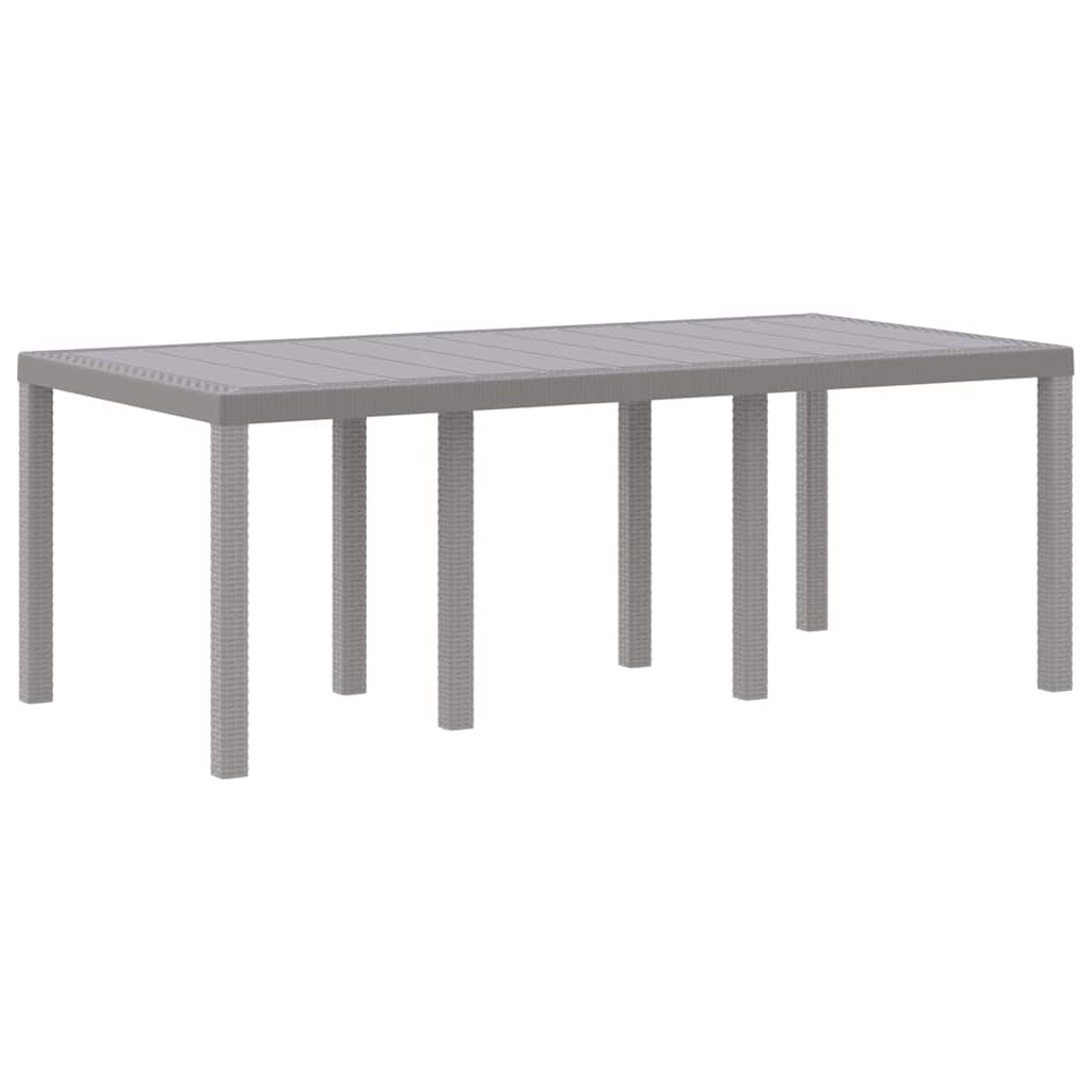 Garden Table Light Grey 200 x 100 x 73 cm Poly Rattan