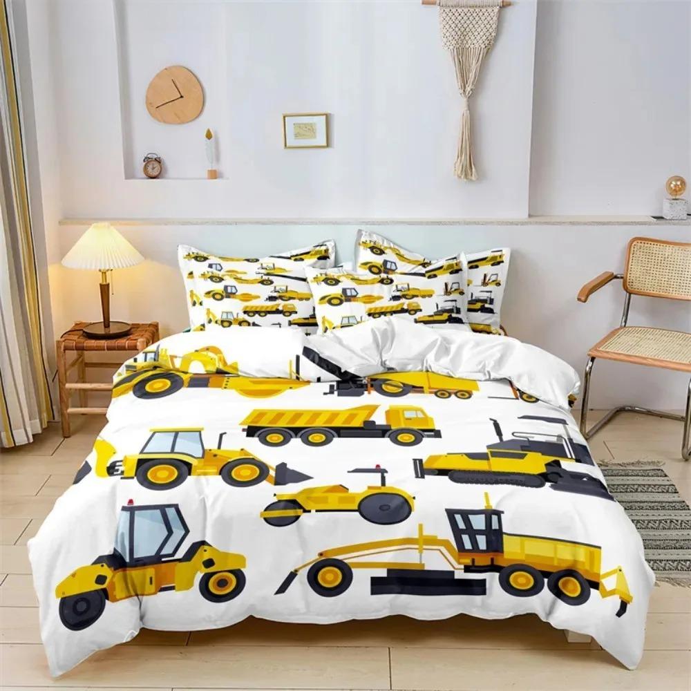 Cute Cartoon Boys Bedding Set Car Track Pattern Duvet Cover Set Children Bed Cover Comforter Cover Full King Pillow Case