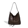 High-end Vintage Woven Bucket Bag for Women 2025 Autumn Winter New Fashion Large Capacity Casual Shoulder Bag for Women