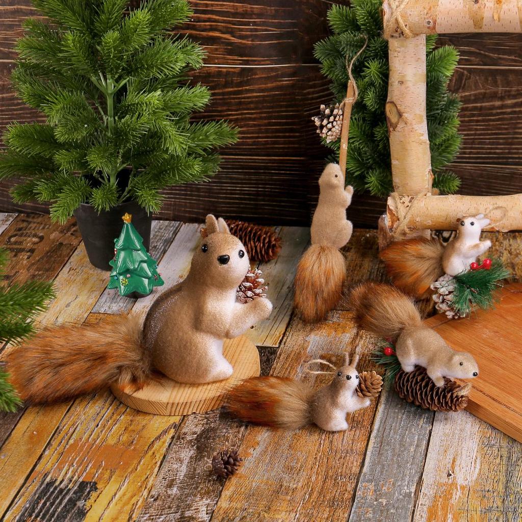Love of the Port Cross-border Foam Squirrel Desktop Ornament: Creative Christmas Squirrel Pendant Decoration