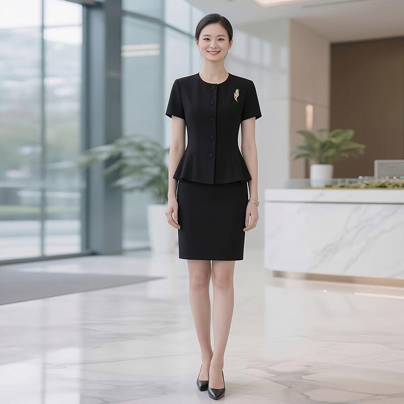 Women's Short-Sleeved Business Suit Skirt Set
