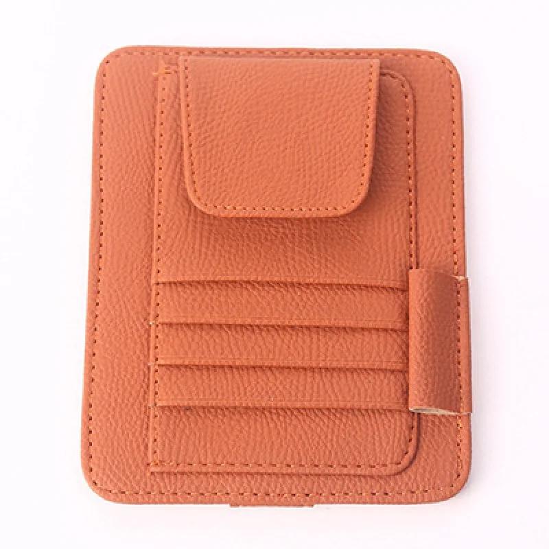 Car Sun Visor Organizer Multi-Pocket Business Card Storage Management Sunglasses Holder Visor Accessories Auto Interior