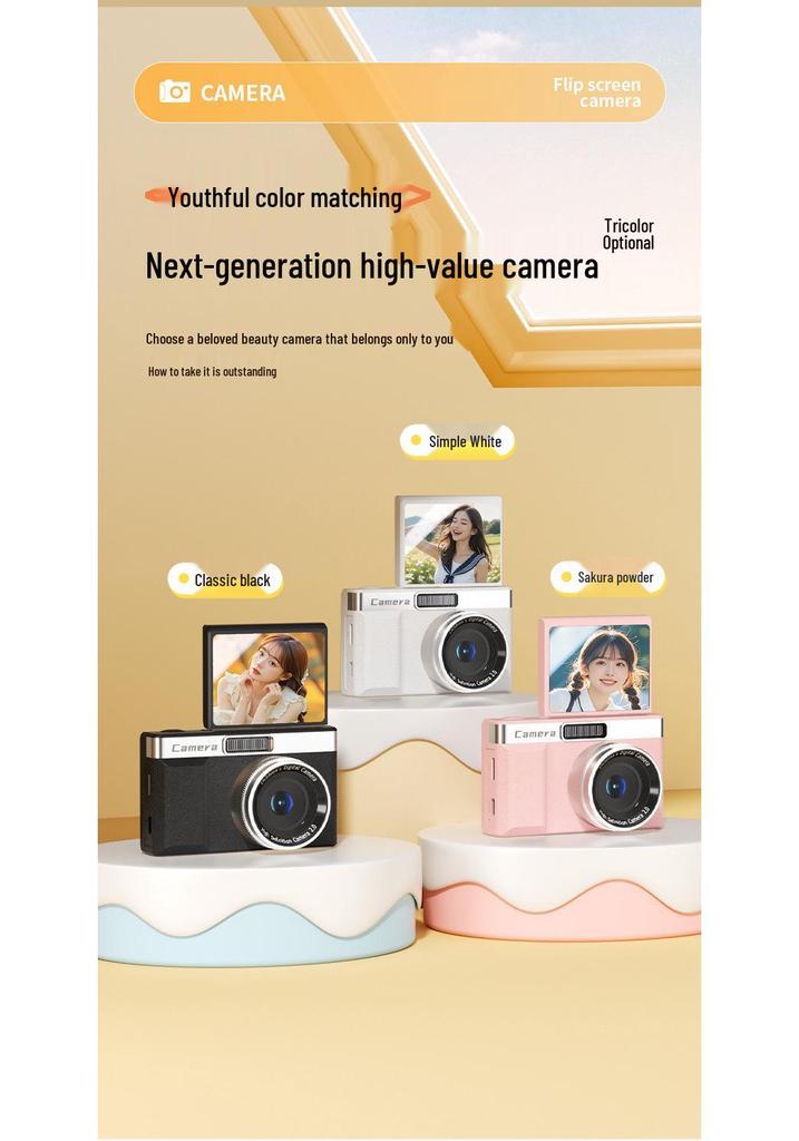 Retro Flip Screen HD Instant Pixel Camera for Students