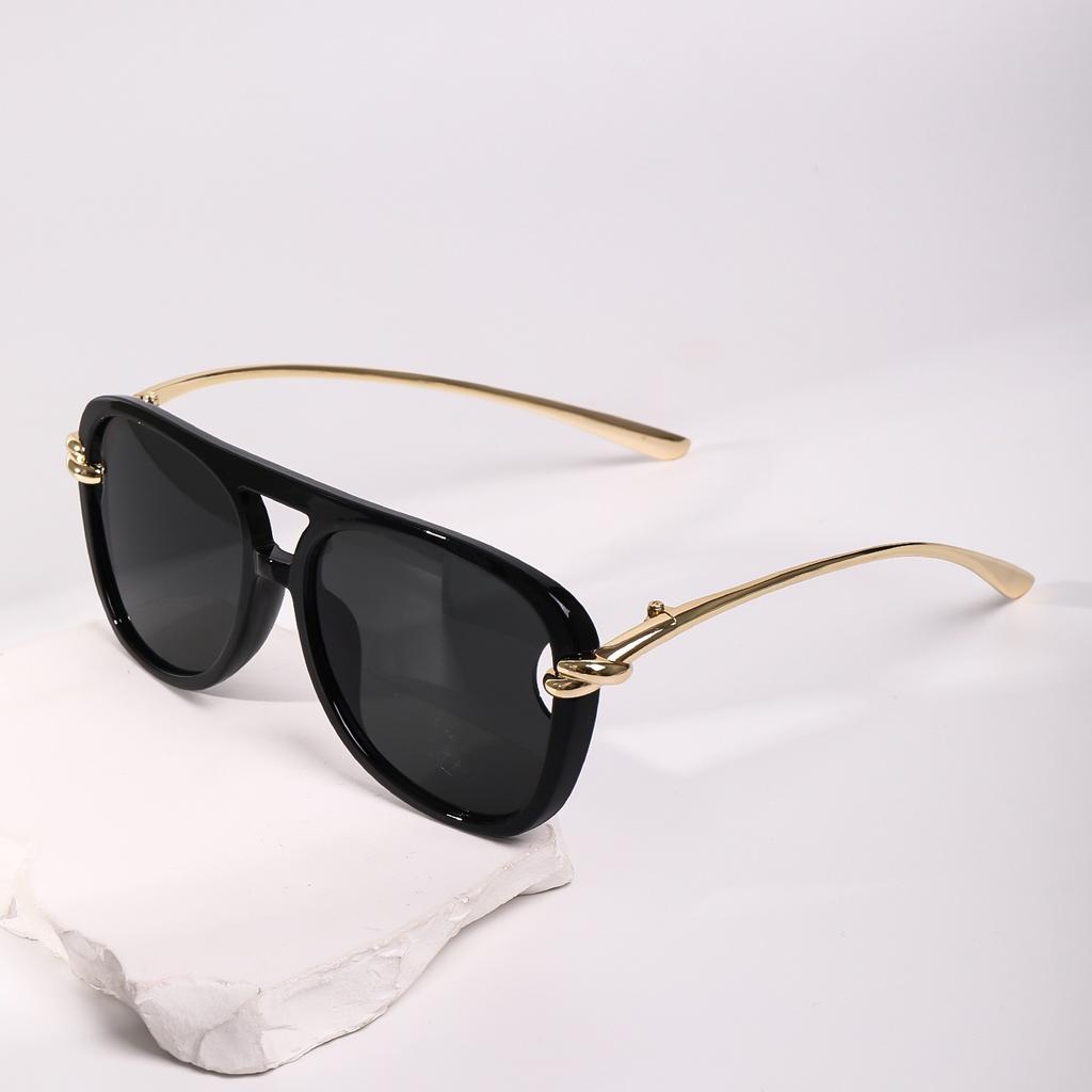 New fashion knot double beam sunglasses European and American ins pilot sunglasses personalized street photography retro
