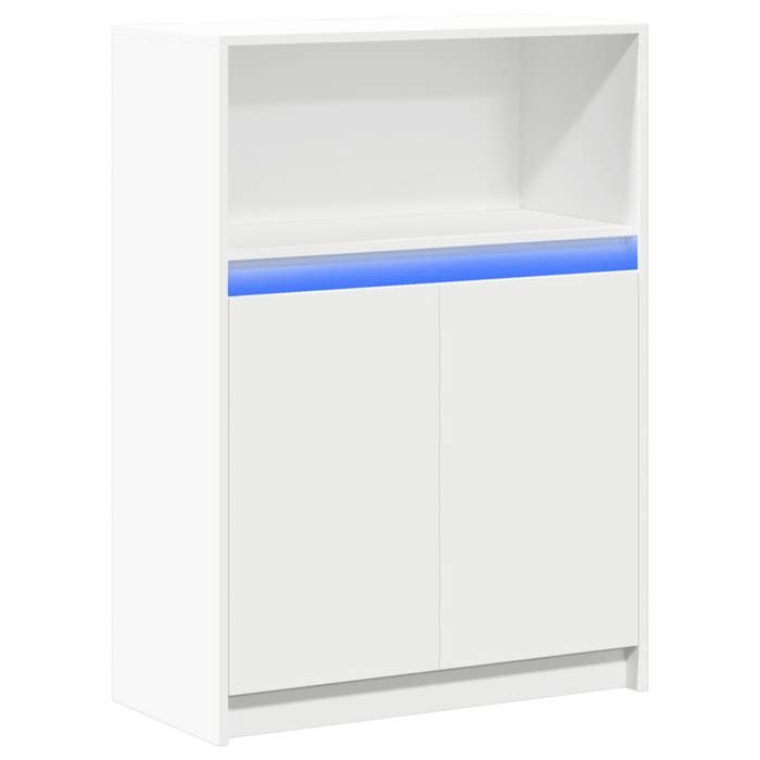 VidaXL Buffet avec LED blanc 72x34x100 cm bois d'ingénierie, meuble de rangement, meuble de rangement cuisine, meuble de 852159