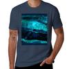 Beneath Abstract In Navy Blue And Turquoise Tshirt Casual Streetwear Short Sleeve Tee Tshirt