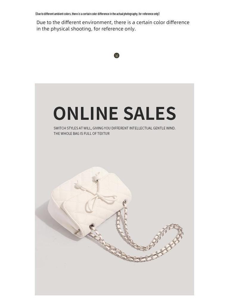 2025 Women's Fashion Bow Small Square Crossbody Bag - Versatile and Chic with Chain Detail