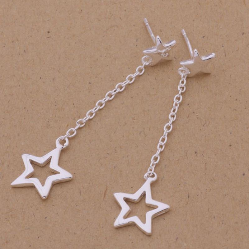 New 925 Sterling Silver Earrings Stars for Women Exquisite Student Girlfriend Jewelry Accessories Wedding Fashion Gift