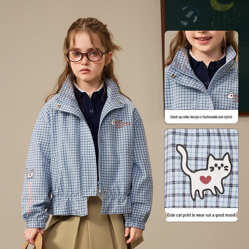 ASK JUNIOR Girls' Spring Plaid Jacket