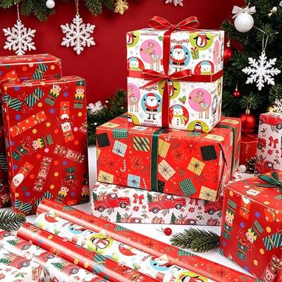 Roll Christmas Wrapping Paper for Holiday Gifts Gift Wrapping Paper  Festive Party Supplies